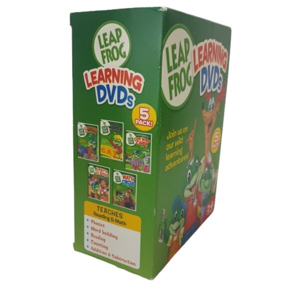 Vintage 2006 LEAP FROG Learning DVDs 5 Pack Phonics Reading Alphabet Words Math - Picture 14 of 15